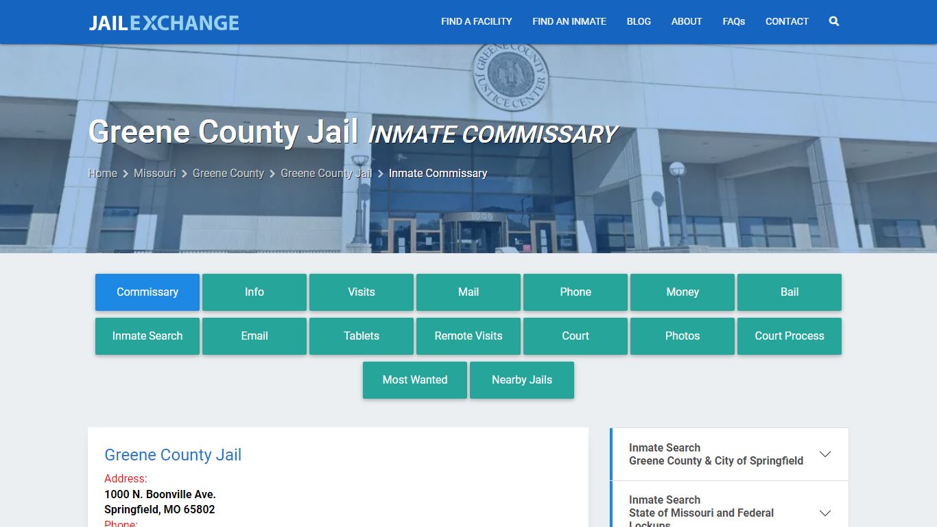 Inmate Commissary, Care Packs - Greene County Jail , MO