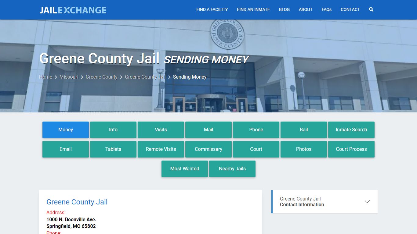 Send Money to Inmate - Greene County Jail , MO - Jail Exchange